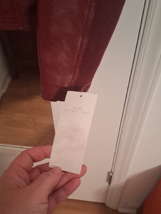 Faux Leather Moto Jacket - Rust Brown - Picture 9 of 14